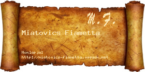 Miatovics Fiametta névjegykártya